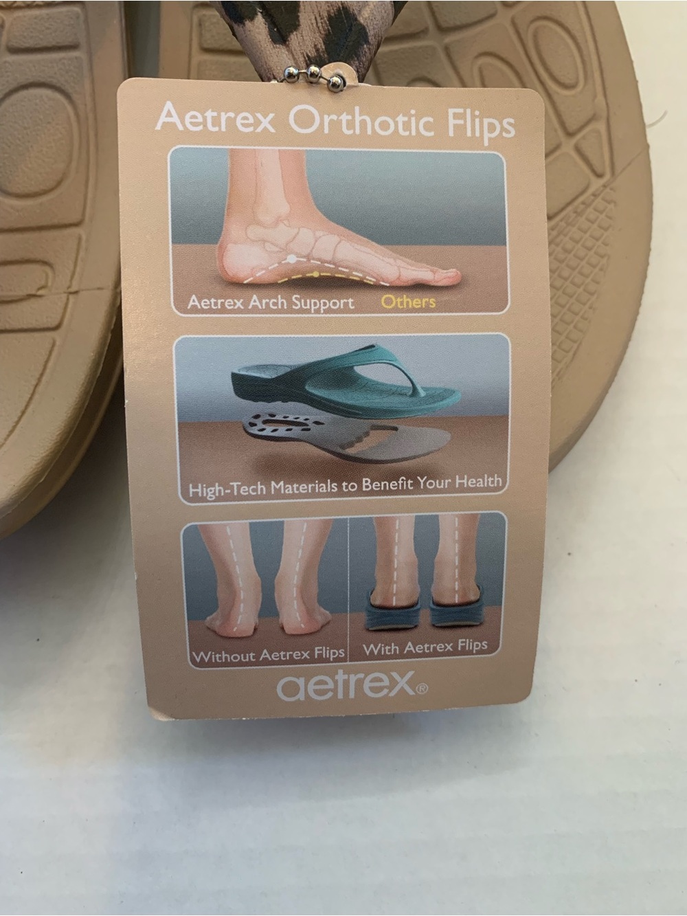 Aetrex Orthotic Flips Sandals in Leopard Print Women’s Size 9 NWT - Picture 4 of 7